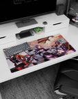 32x16 inches anime girl mouse pad showing sharp-eyed girls aiming pistols as money flutters around.