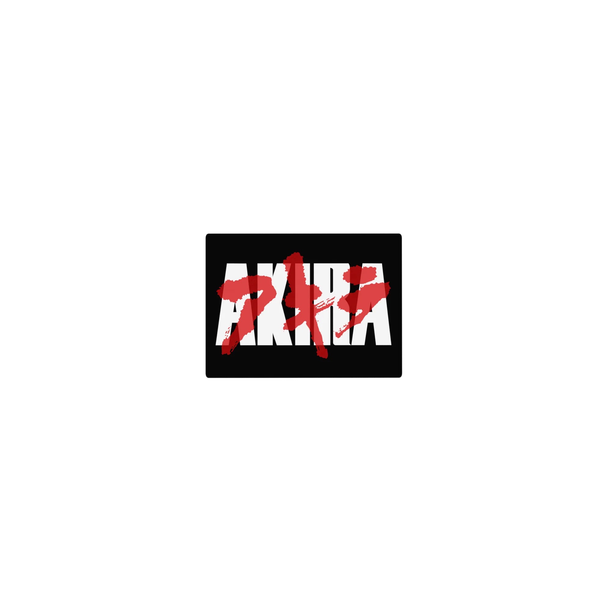 Classic anime Akira mouse pad 14x10 inches with bold lettering, white blocks, and red kanji brush stroke.