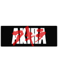 32x12 inches anime mouse pad with bold Akira lettering, white blocks, and red brush-stroke kanji on black.