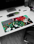 Futaba Sakura from Persona 5 mid-pounce, grinning on anime girl mouse pad 32x16 inches.