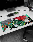 36x16 inches anime desk pad showing Futaba Sakura mid-pounce, grinning, with starry eye and pixel art.