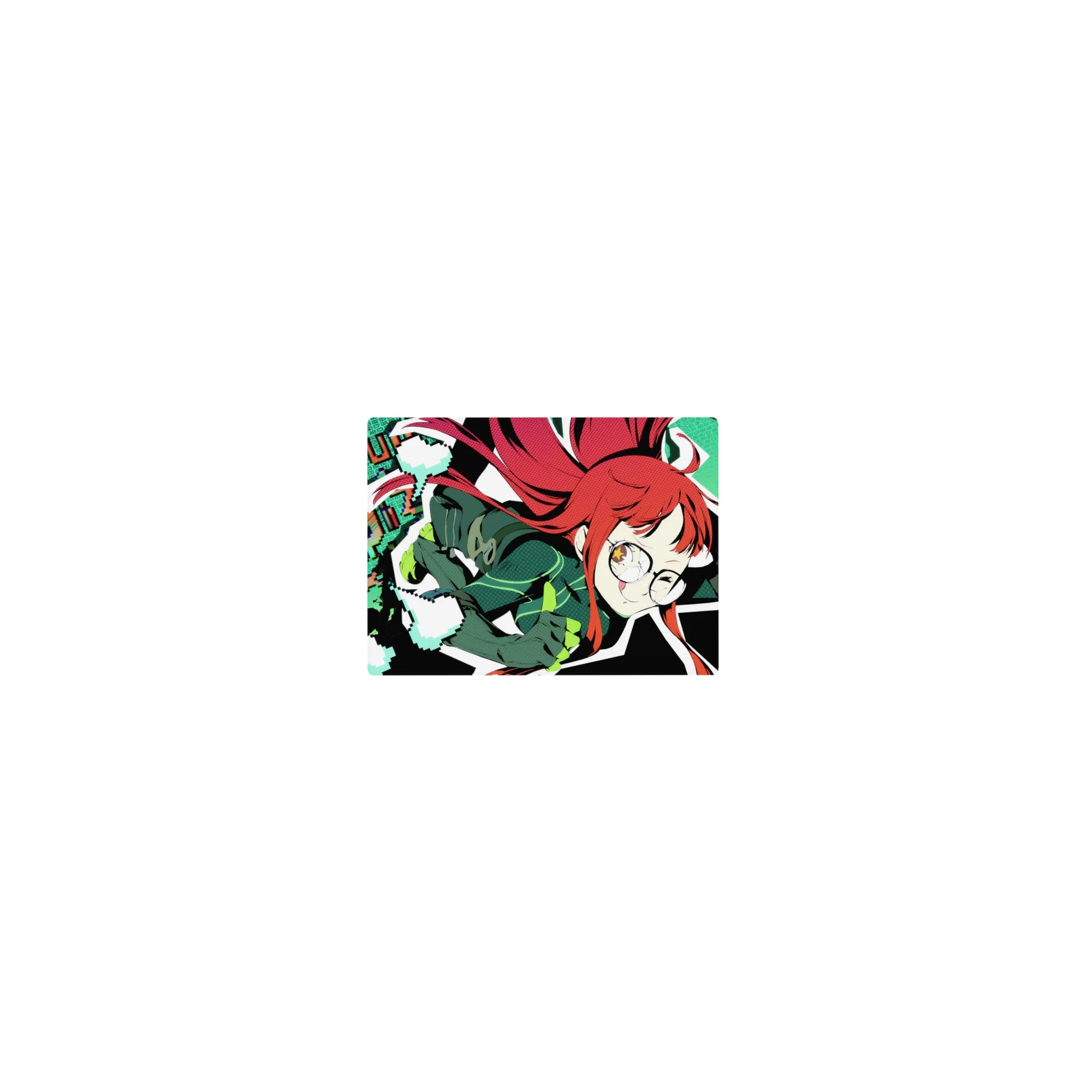 Classic anime girl mouse pad 14x10 inches with retro pixel art, LOADING background, and playful desk decor.