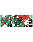 32x12 inches anime girl mouse pad with retro pixel art, LOADING background, and cute gamer vibe.