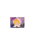 Classic anime girl mouse pad 14x10 inches with fox ears, circle portrait, sakura clouds, purple backdrop.