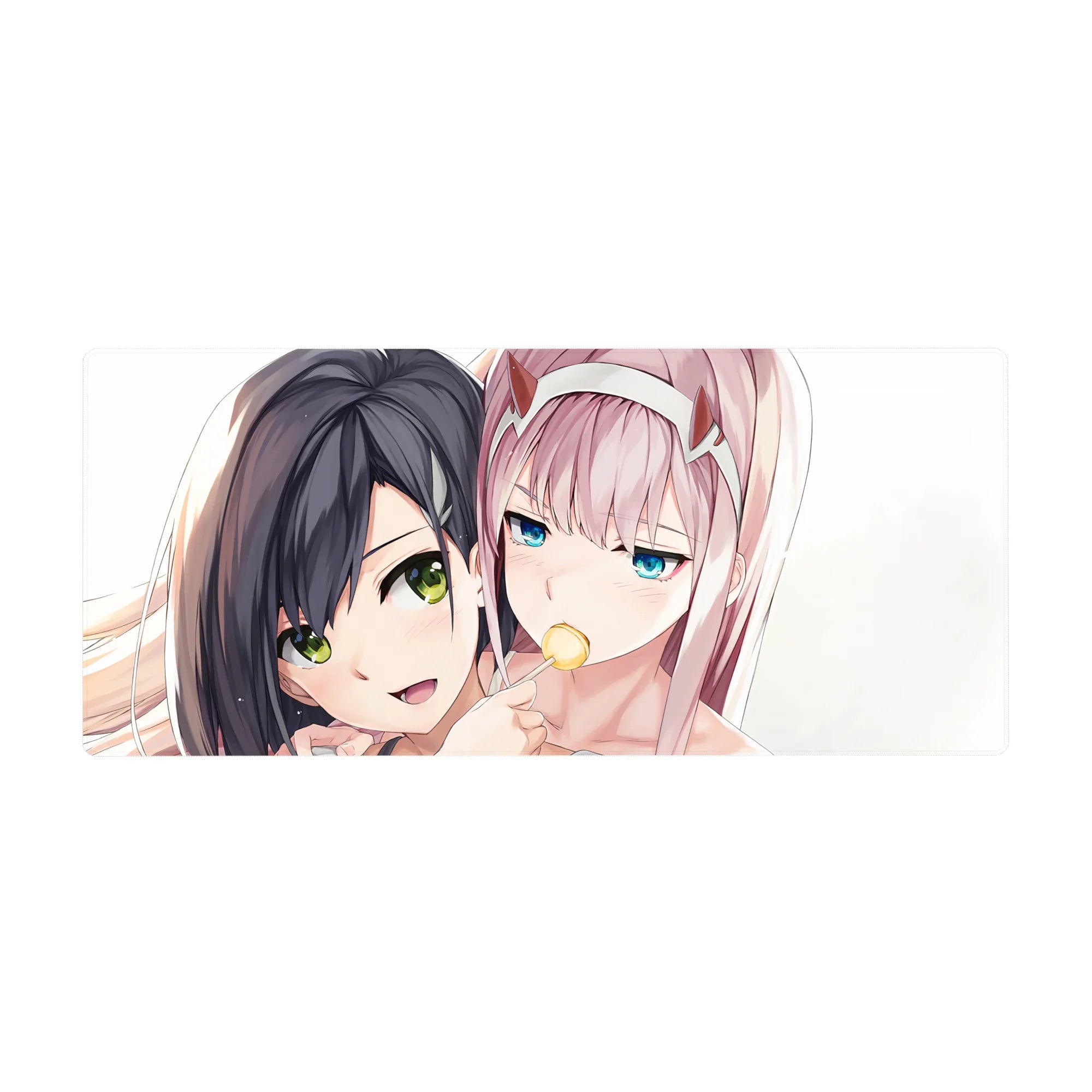 Zero Two Glare & Tease Mouse Pad 36x16 with expressive theme for immersive focus and fan inspiration