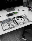 36x16 inches Komi Can’t Communicate desk pad featuring Shouko Komi wide-eyed, hand-to-mouth gasp pose.