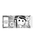 28x12 inches anime girl mouse pad with manga panel art, speed lines, and bold !!? speech bubbles.