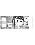 32x12 inches anime girl mouse pad with black-and-white manga panel art, speed lines, and !!? bubbles.