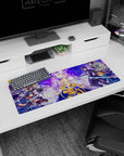Sword Art Online mouse pad 32x12 inches featuring Alice in radiant armor amidst allies and enemies in vibrant colors.
