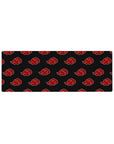 Akatsuki cloud pattern anime mouse pad, 32x12 inches, repeating red emblems on charcoal black.