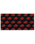 Akatsuki red cloud pattern anime mouse pad, 32x16 inches, repeating symbols on charcoal black.