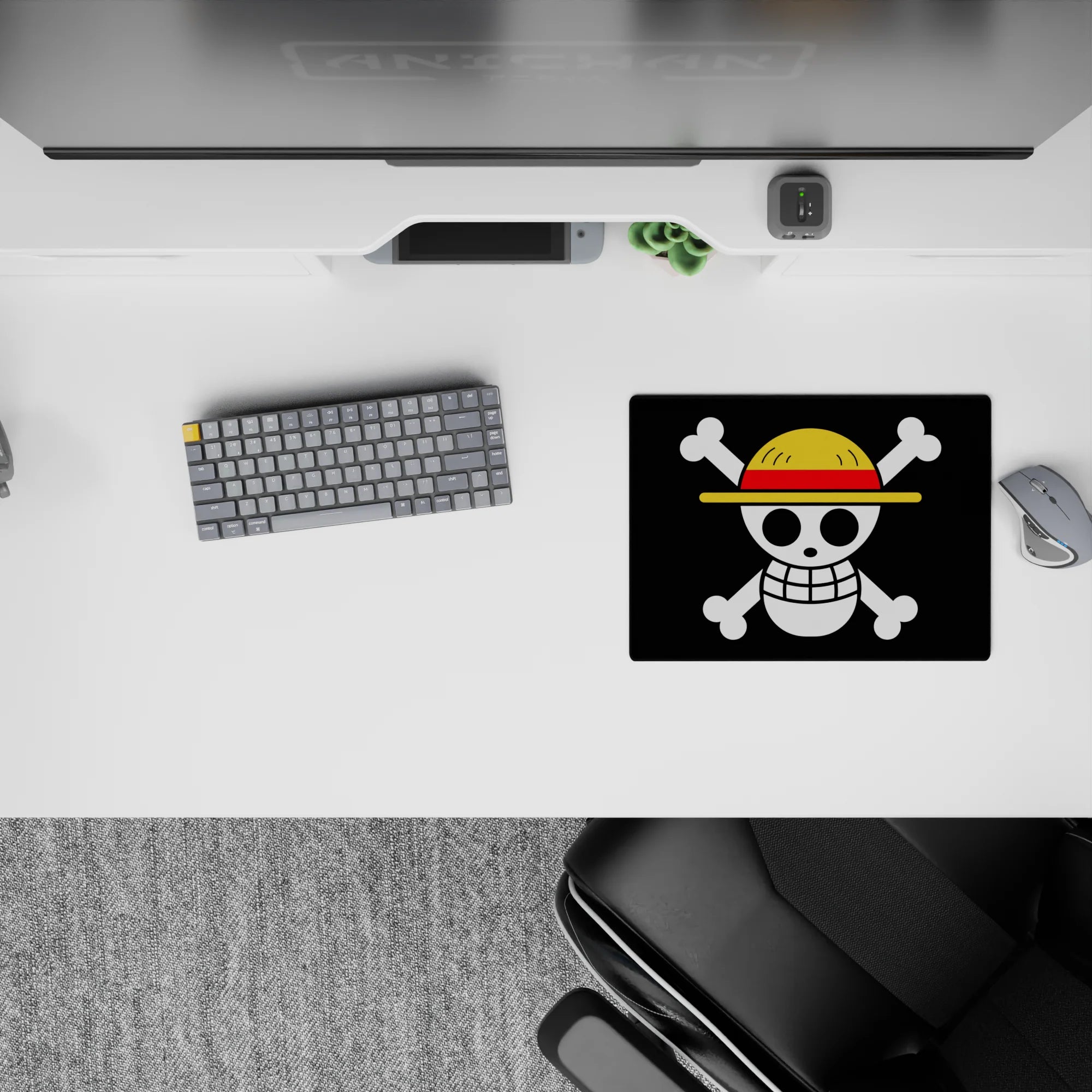 One Piece Deskmat | Mousepad | Deskpad - Straw Hat Jolly Roger Icon - AniChan