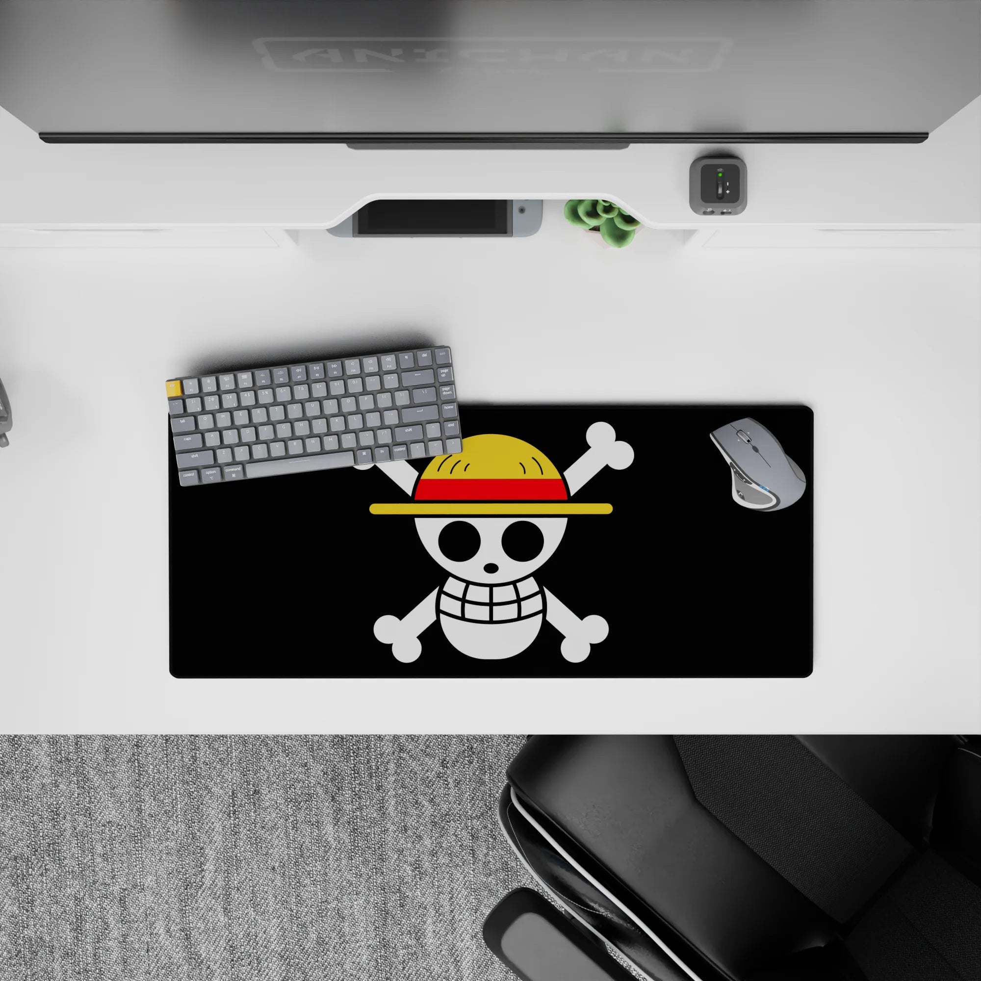 One Piece Deskmat | Mousepad | Deskpad - Straw Hat Jolly Roger Icon - AniChan