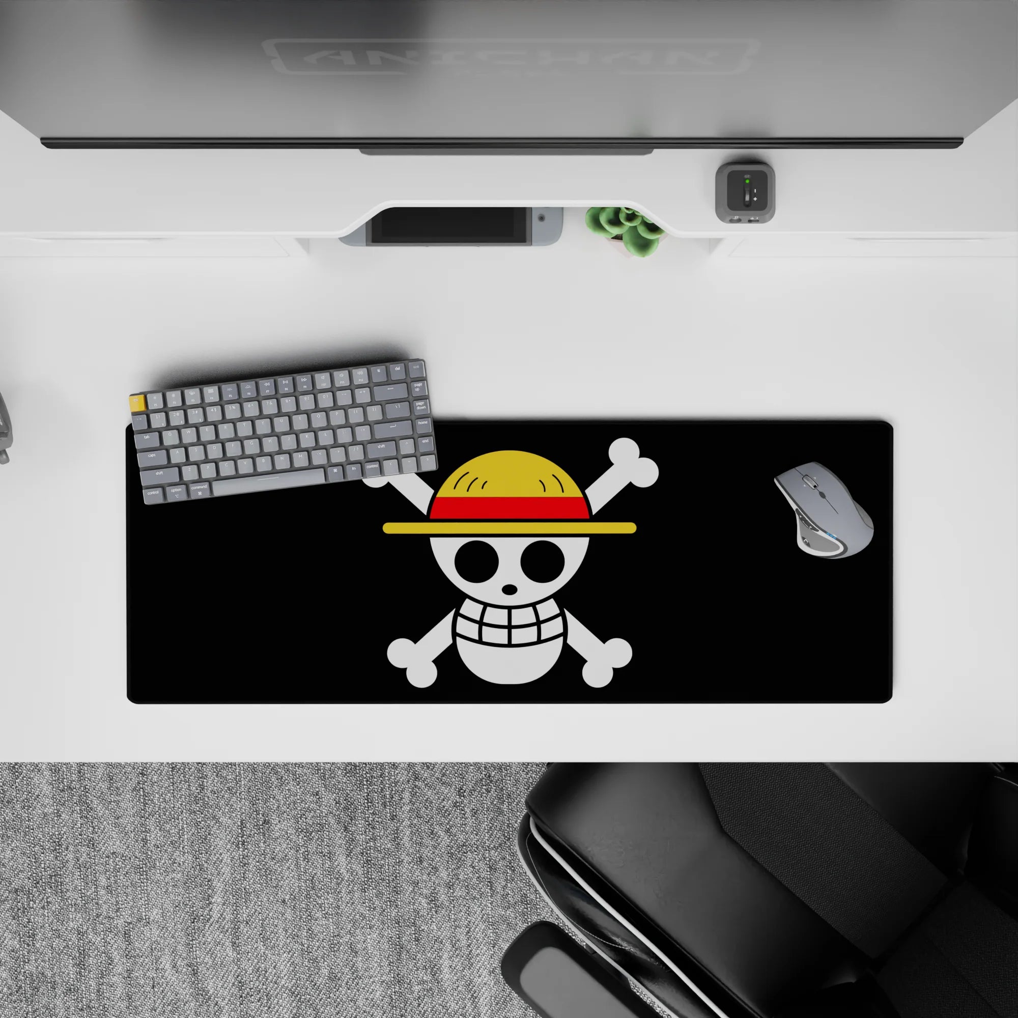 One Piece Deskmat | Mousepad | Deskpad - Straw Hat Jolly Roger Icon - AniChan