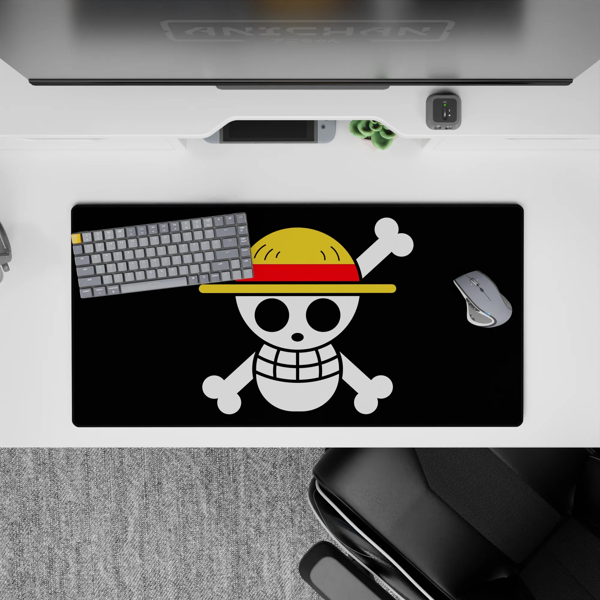 One Piece Deskmat | Mousepad | Deskpad - Straw Hat Jolly Roger Icon - AniChan