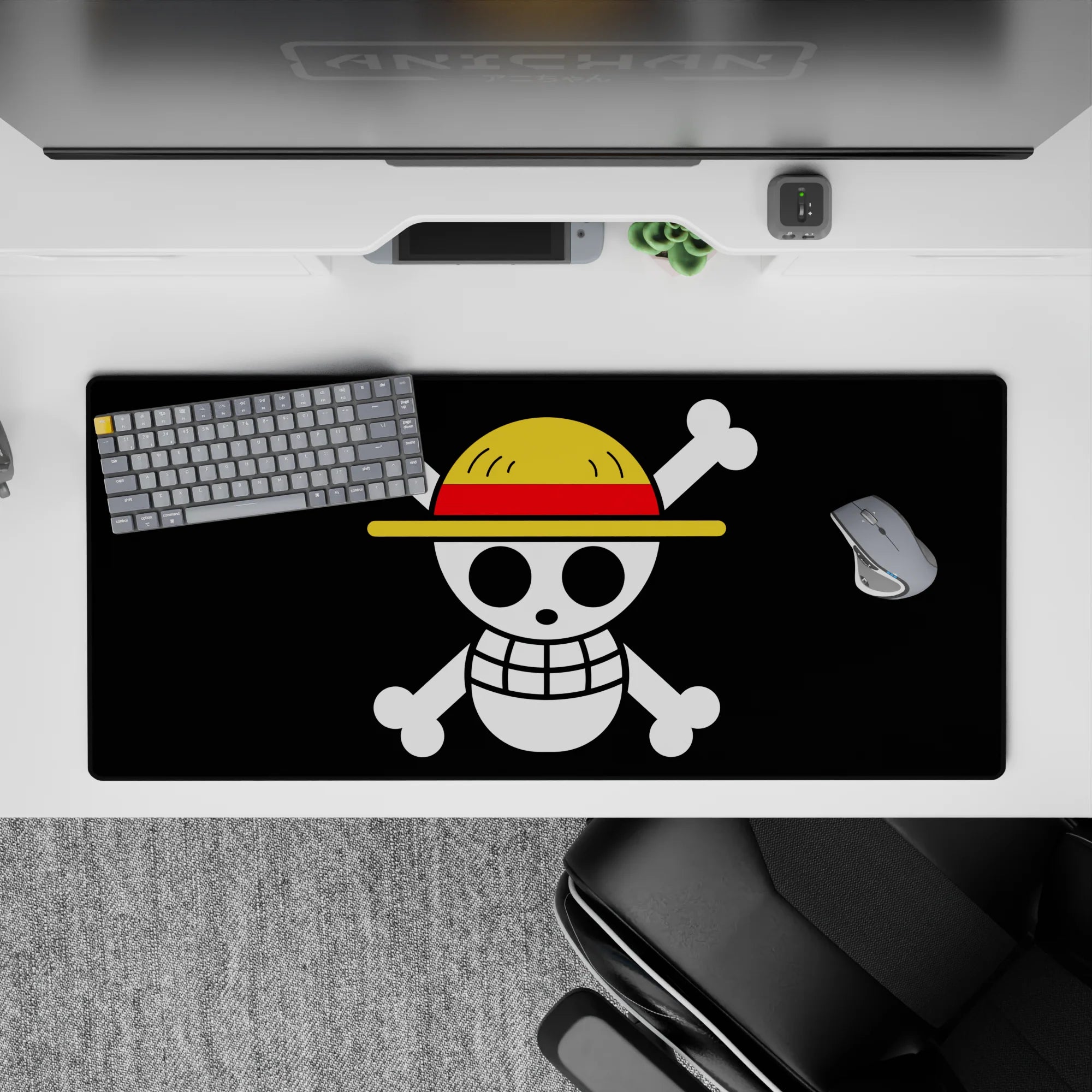 One Piece Deskmat | Mousepad | Deskpad - Straw Hat Jolly Roger Icon - AniChan