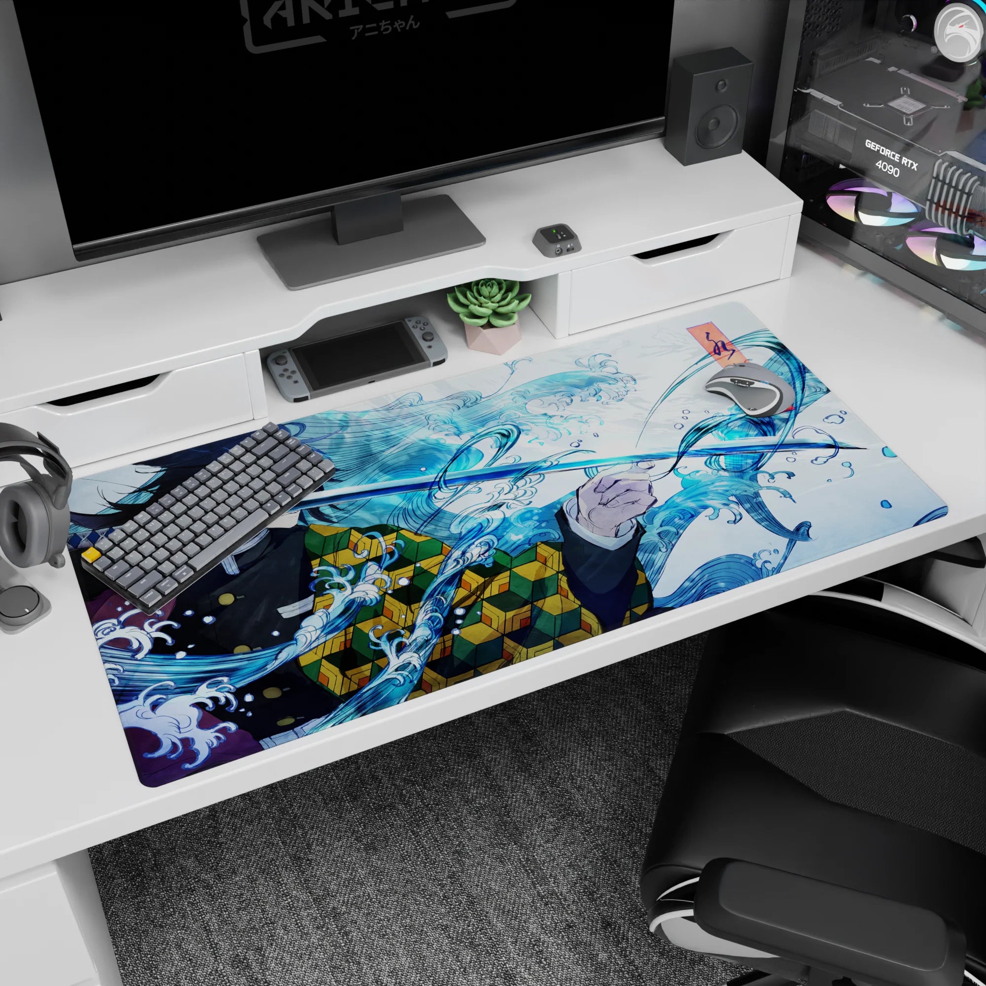 Demon Slayer Deskmat | Mousepad | Deskpad - Water Hashira Surge - AniChan