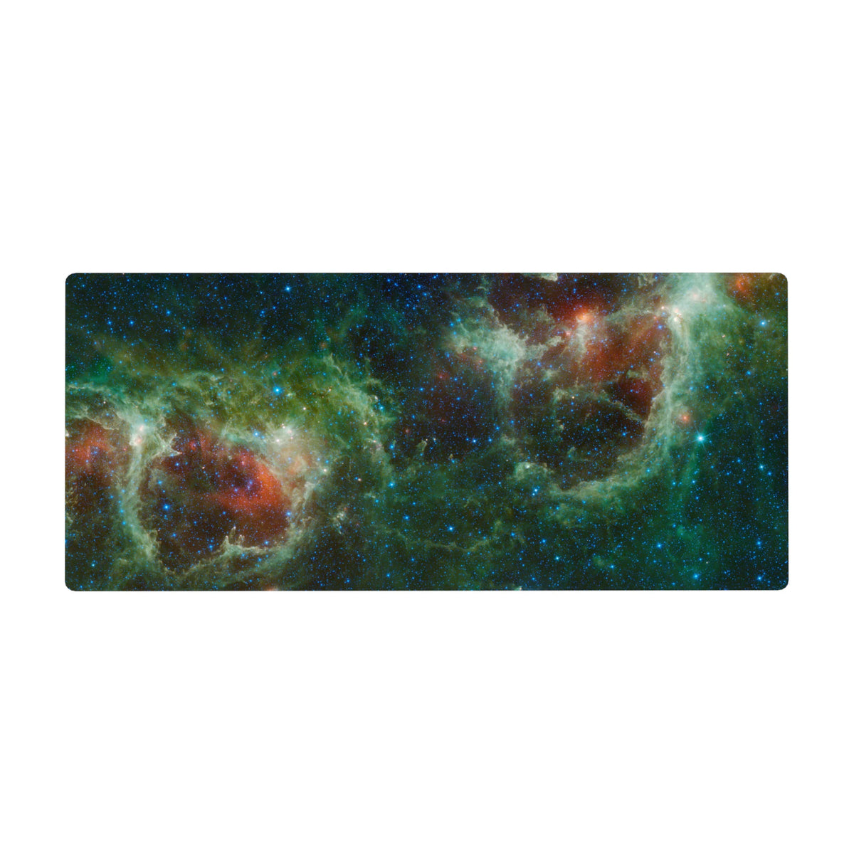 Amber Teal Nebula - Space Mouse Pad and Desk Pad – AniChan