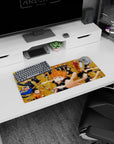Haikyuu 28x12 inches anime mouse pad showing Hinata lunging forward, orange hair blazing, hand outstretched.
