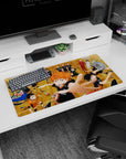 Haikyuu!! mouse pad 32x16 inches showing Hinata lunging forward, orange hair blazing for a winning point.