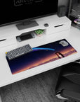 32x12 inches anime mouse pad showing two students holding hands on a roof as a comet streaks by.