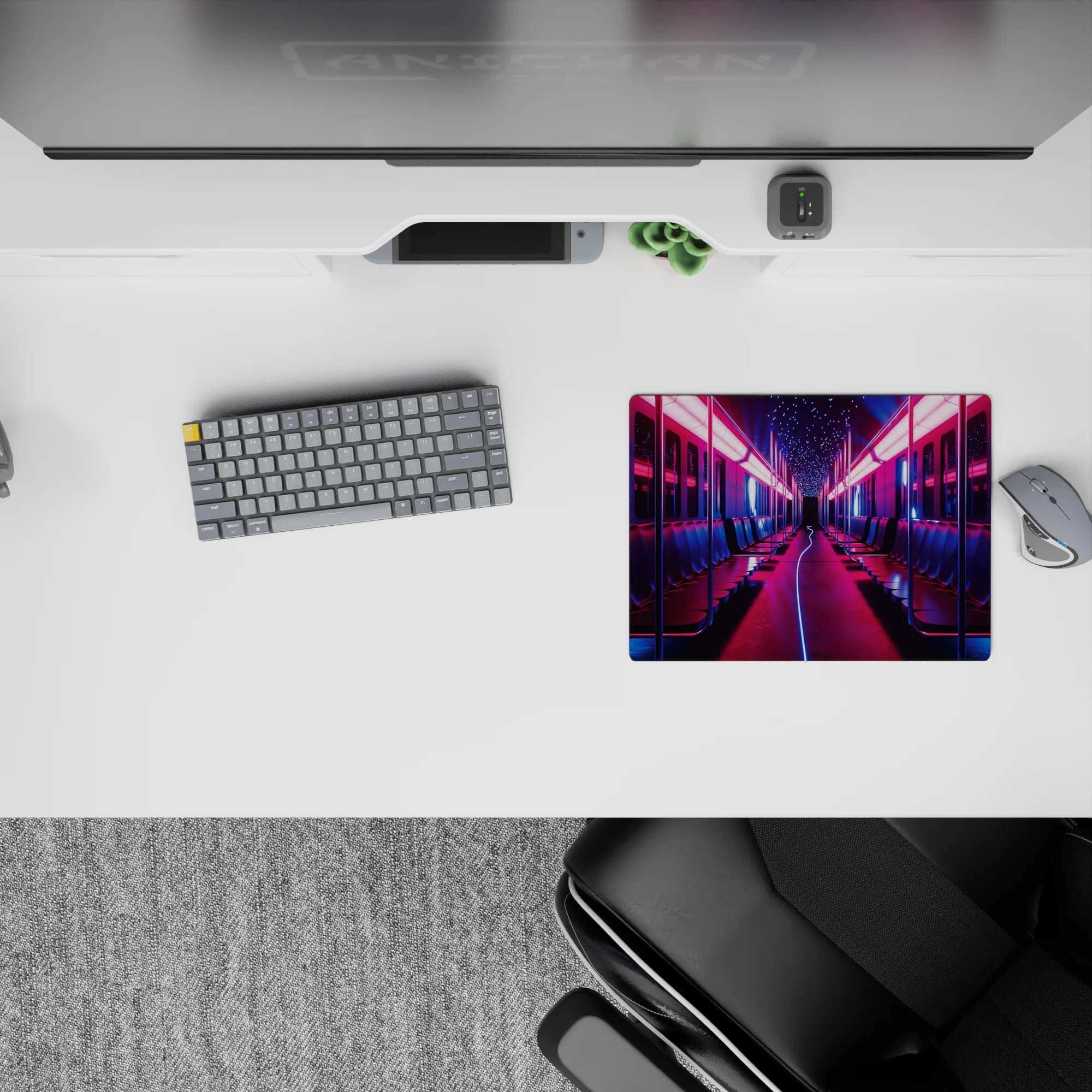 Fantasy Landscapes Deskmat | Mousepad | Deskpad - Neon Transit