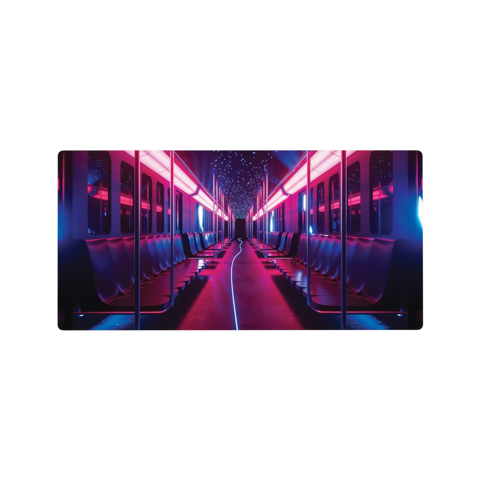 Fantasy Landscapes Deskmat | Mousepad | Deskpad - Neon Transit