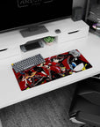 Anime mouse pad 28x12 inches featuring Persona 5 crew mid-heist; Joker, Panther, and Mona in bold action colors.