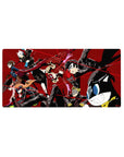 Anime mouse pad 32x16 inches featuring Persona 5 characters mid-heist; vibrant colors, Joker, Panther, and Mona in action.