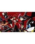 Anime mouse pad 40x20 inches featuring Persona 5's Phantom Thief crew mid-heist, with Joker, Panther, and Mona in action.